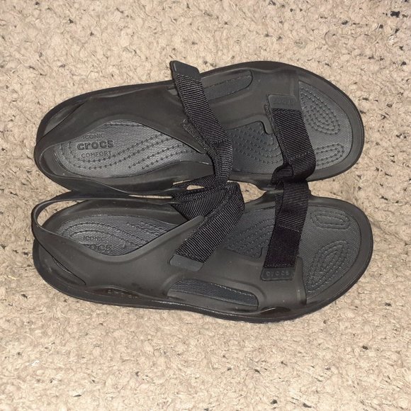 CROCS-Swiftwater Expedition Black Sandals 206526-Men's Size 11-Near Mint - Picture 6 of 7